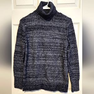 J. Crew Mercantile | Navy blue and white heathered turtleneck sweater